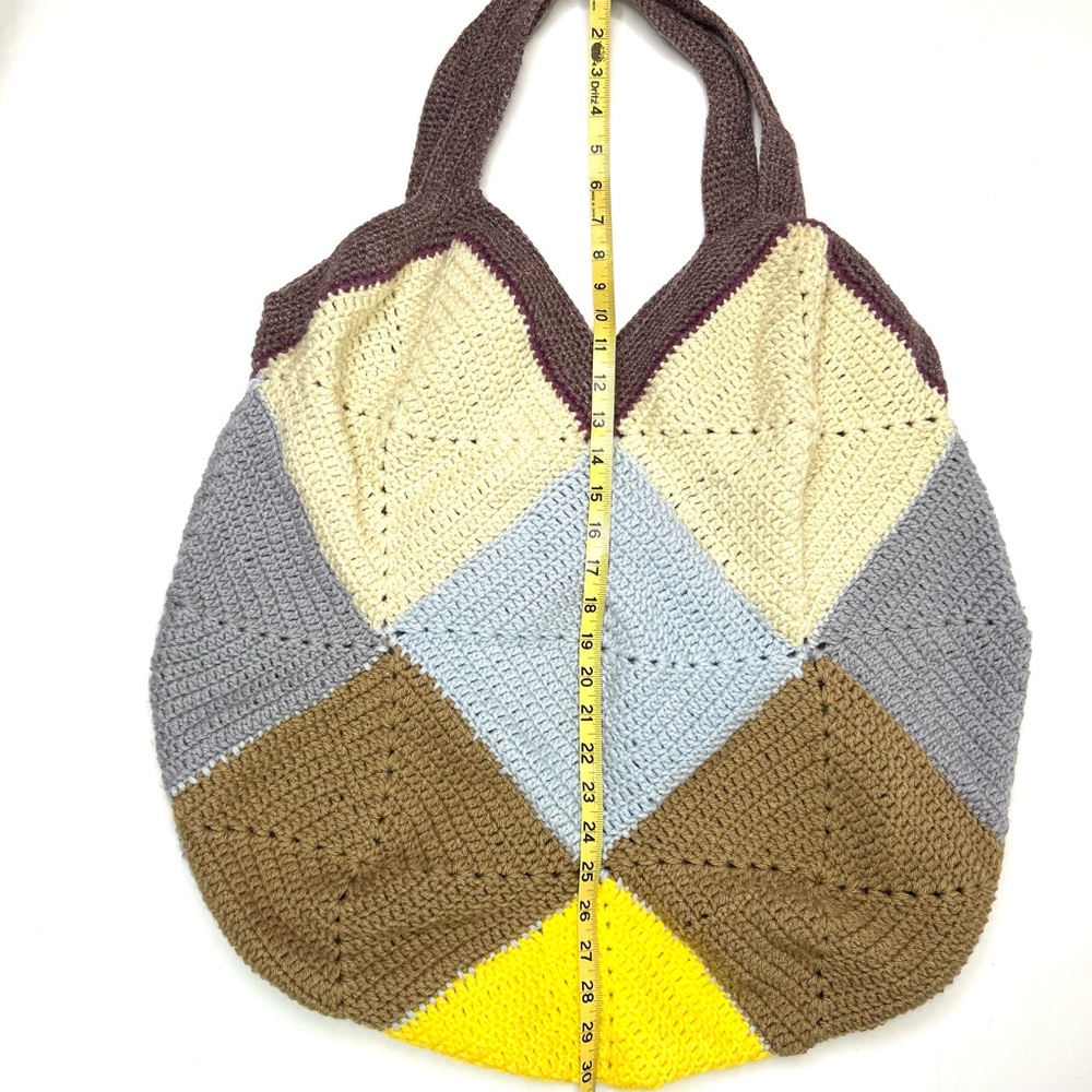 Unique Handmade Crochet Granny Square Large Tote Bag - Picture 7 of 13